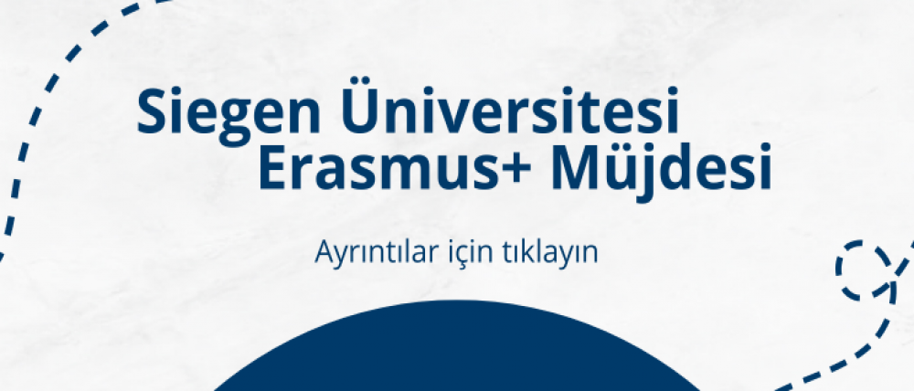 Bölümümüz ile Almanya'nın önde gelen araştırma üniversitelerinden oluşan bir topluluk olan Deutsche Forschungsgemeinschaft'ın bir parçası olan Siegen Üniversitesi arasında Erasmus+ anlaşması imzalanmıştır.